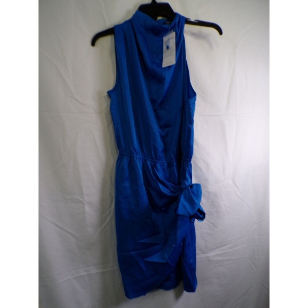 PrettyGarden Womens Blue Sheath Dress Size M Knee Length Solid Jersey